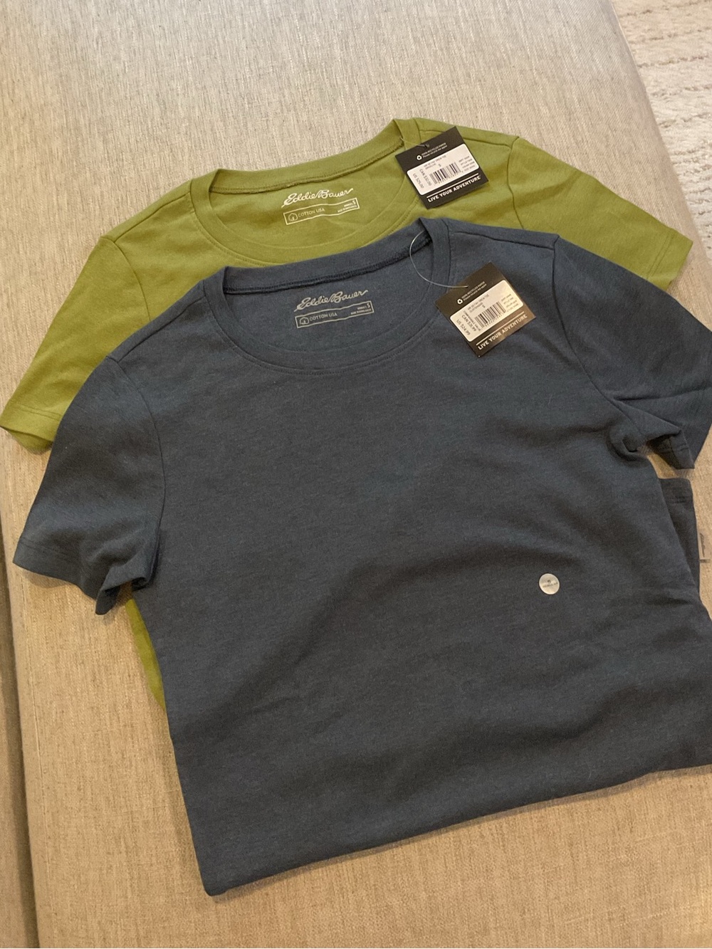 Eddie Bauer Short Sleeve Tee Set in Olive Green & Slate Blue